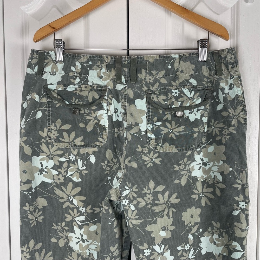 Y2K Gloria Vanderbilt Ripstop Floral Capri Pants Women’s 14 Green Utility Sporty - Picture 7 of 16